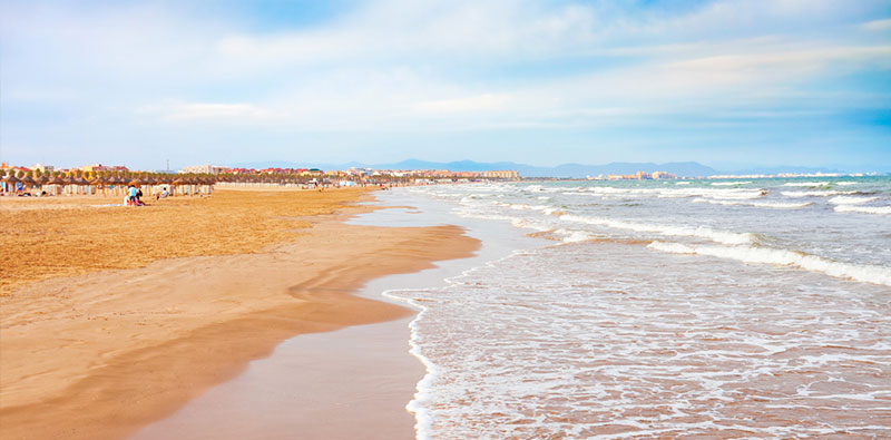 Spiaggia di Valencia in estate